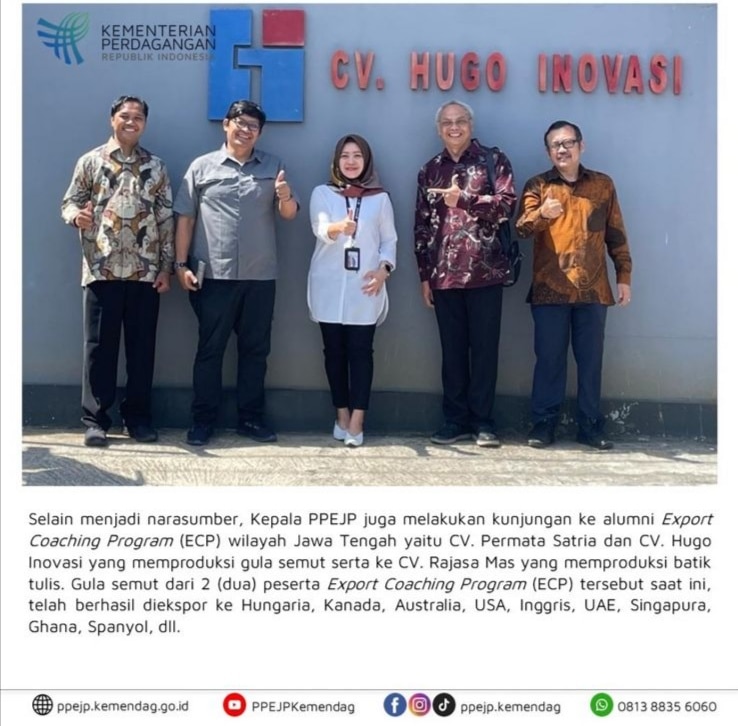 Hugo Inovasi Hadiri Temu Eksportir Banyumas dan Pengukuhan Pengurus Gabungan Perusahaan Ekspor Indonesia